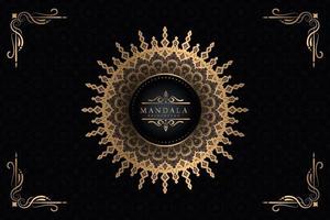 Luxury mandala background with golden arabesque vector