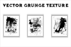 Set of the vector grunge textures isolated on white background.