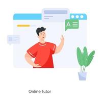 sitio web de tutor en línea vector