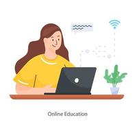 personaje de educación en línea vector