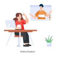 Trendy Online Students vector