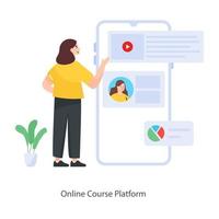plataforma de cursos en línea vector