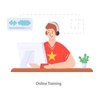 Trendy Online Training vector