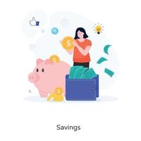 Savings And Piggy Bank vector