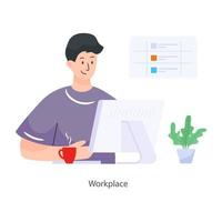 diseño del lugar de trabajo vector