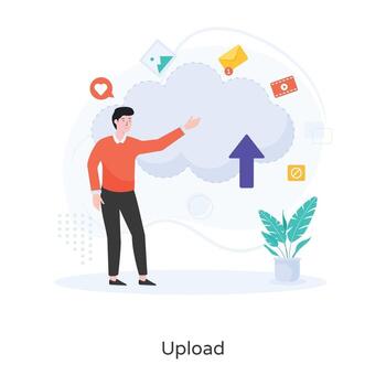 Design of Cloud Upload vector