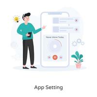 Mobile  App Setting vector