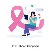 campaña de cinta rosa vector