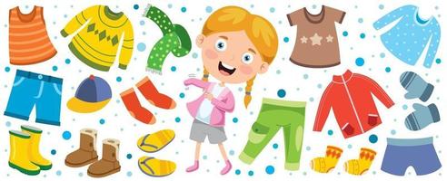 Colorful Clothes For Little Children vector