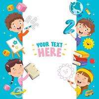 Cartoon Kids With A Frame With Copy Space vector