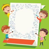 Cartoon Kids With A Frame With Copy Space vector