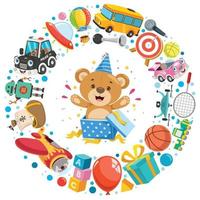 Funny Various Toys For Children vector