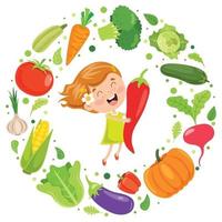 Fresh Vegetables For Healthy Eating vector