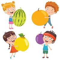 Fresh Fruits For Healthy Eating vector