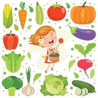 Fresh Vegetables For Healthy Eating vector