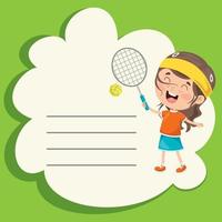 Template Design With Cute Cartoon Character Making Sport vector