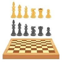 Chess Game Board And Pieces vector