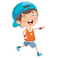 Funny Little Child Running Outside vector