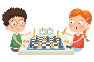 Chess Game Board And Pieces vector