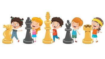 Chess Game Board And Pieces vector