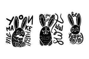 Rabbit vector illustrations set