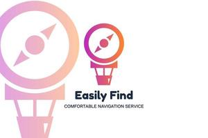 Easily find flat vector logo template