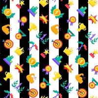 Awards seamless color cartoon pattern vector