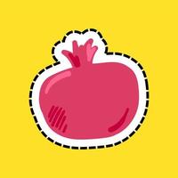 Pomegranate fruit flat vector illustration