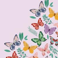 lindo fondo de pantalla de mariposas vector