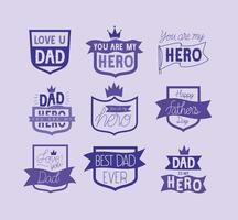 fathers day emblems vector