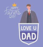 fathers day card vector