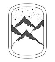emblema de siluetas de montañas vector