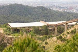 Kilometre-long conveyor belt for transporting stones from the quarry to the plant photo