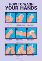 clean hands instructions vector