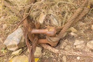 Ancient iron remains in the mountains photo