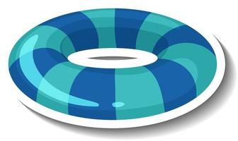 A sticker template with striped blue swimming ring vector