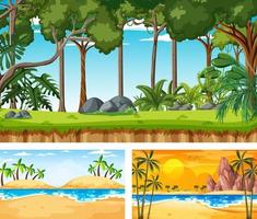 Different nature horizontal scenes vector