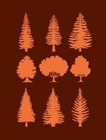 diseños de siluetas de árboles vector