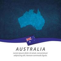 bandera de australia con mapa vector