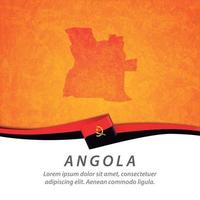 bandera de angola con mapa vector