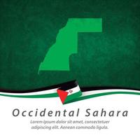 Occidental Sahara flag with map vector