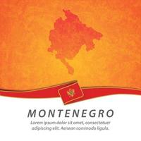 Montenegro flag with map vector