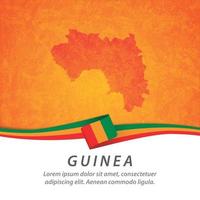 bandera de guinea con mapa vector