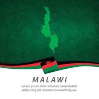 Malawi flag with map vector