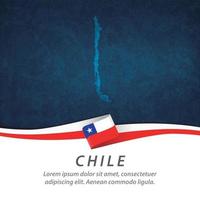 Chile flag with map vector