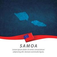 bandera de samoa con mapa vector