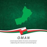 Oman flag with map vector