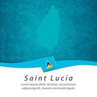 Saint Lucia flag with map vector