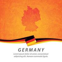 bandera de alemania con mapa vector
