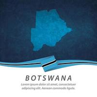 bandera de botswana con mapa vector